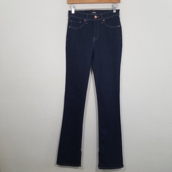 Like New Express SKYSCRAPER Mid Rise Stretch Jeans Blue Size 4 - Picture 1 of 9